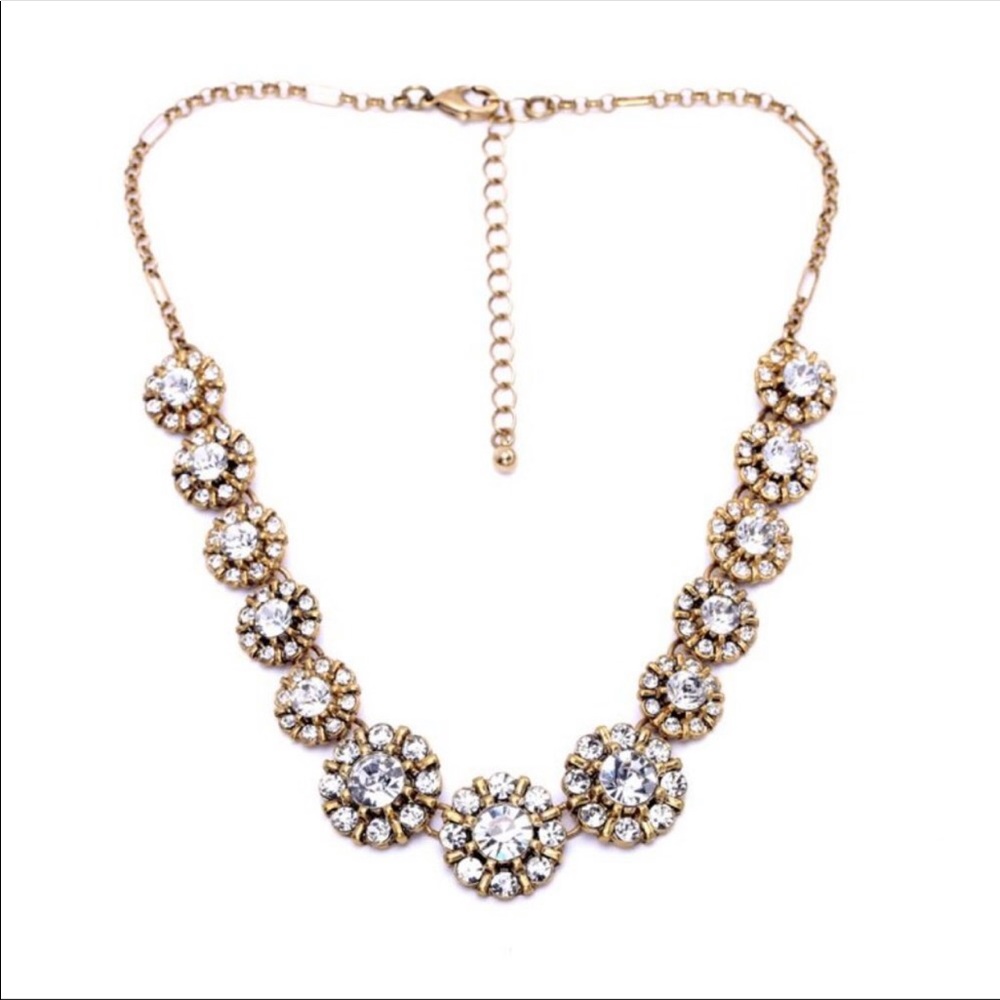 Vintage Gold Clear CZ Necklace